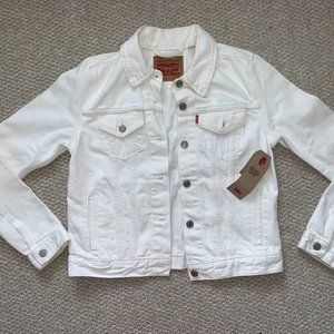 Levis White Original Trucker Jean Jacket Women's Medium WITH TAGS!!